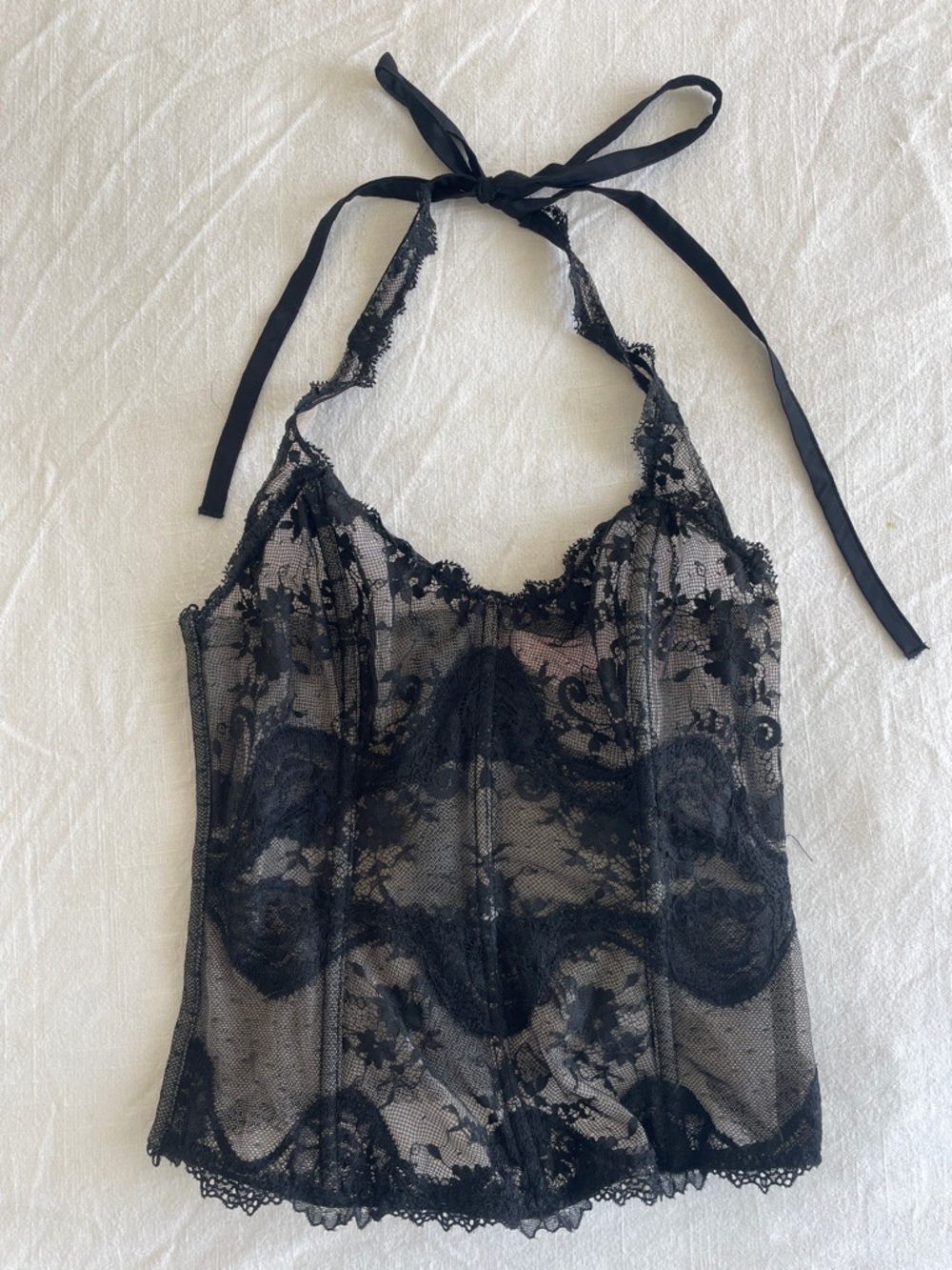 Victoria's Secret Black Lace Corset Top
